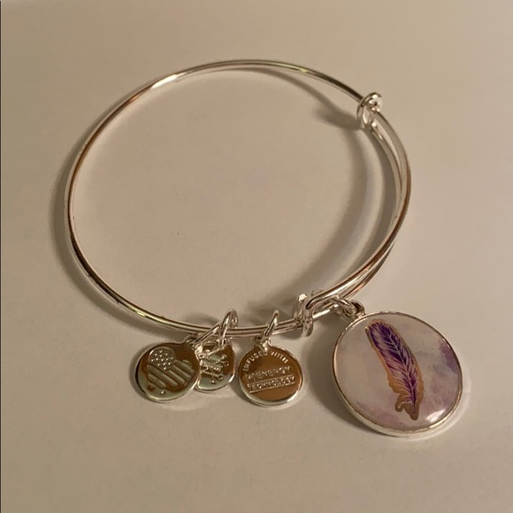 Alex and Ani Keep Your Heart Light feather bangle - Picture 3 of 3